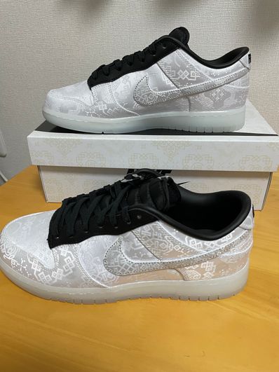 CLOT × Fragment × Nike Dunk Low "Black and White"
