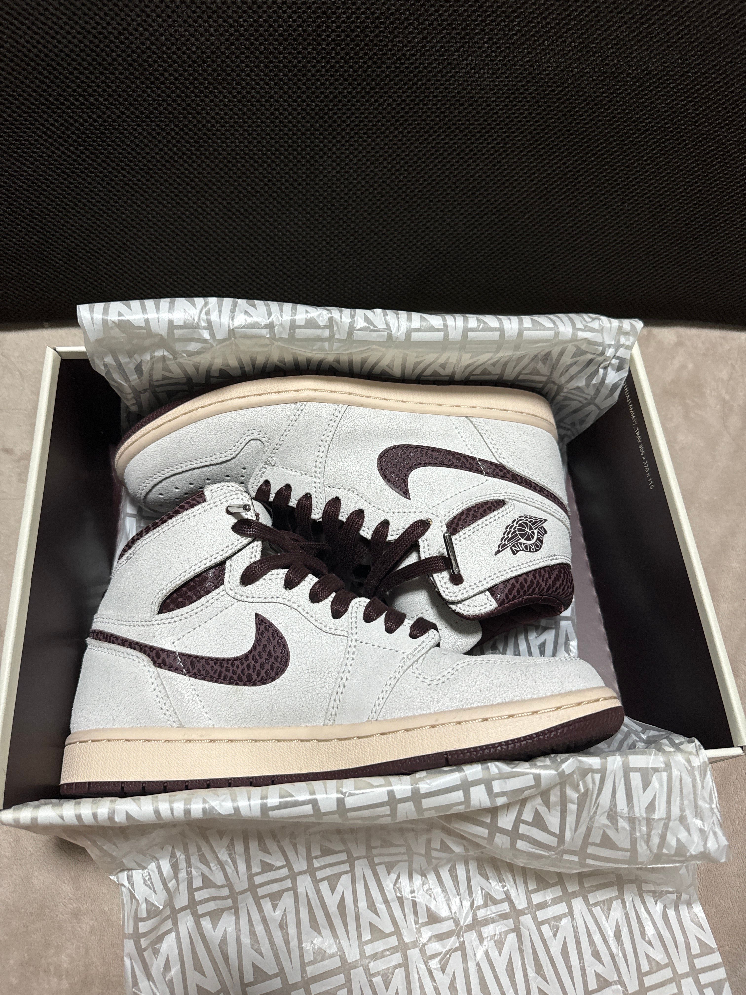 A Ma Maniere × Nike Air Jordan 1 Retro High OG "Sail and Burgundy"