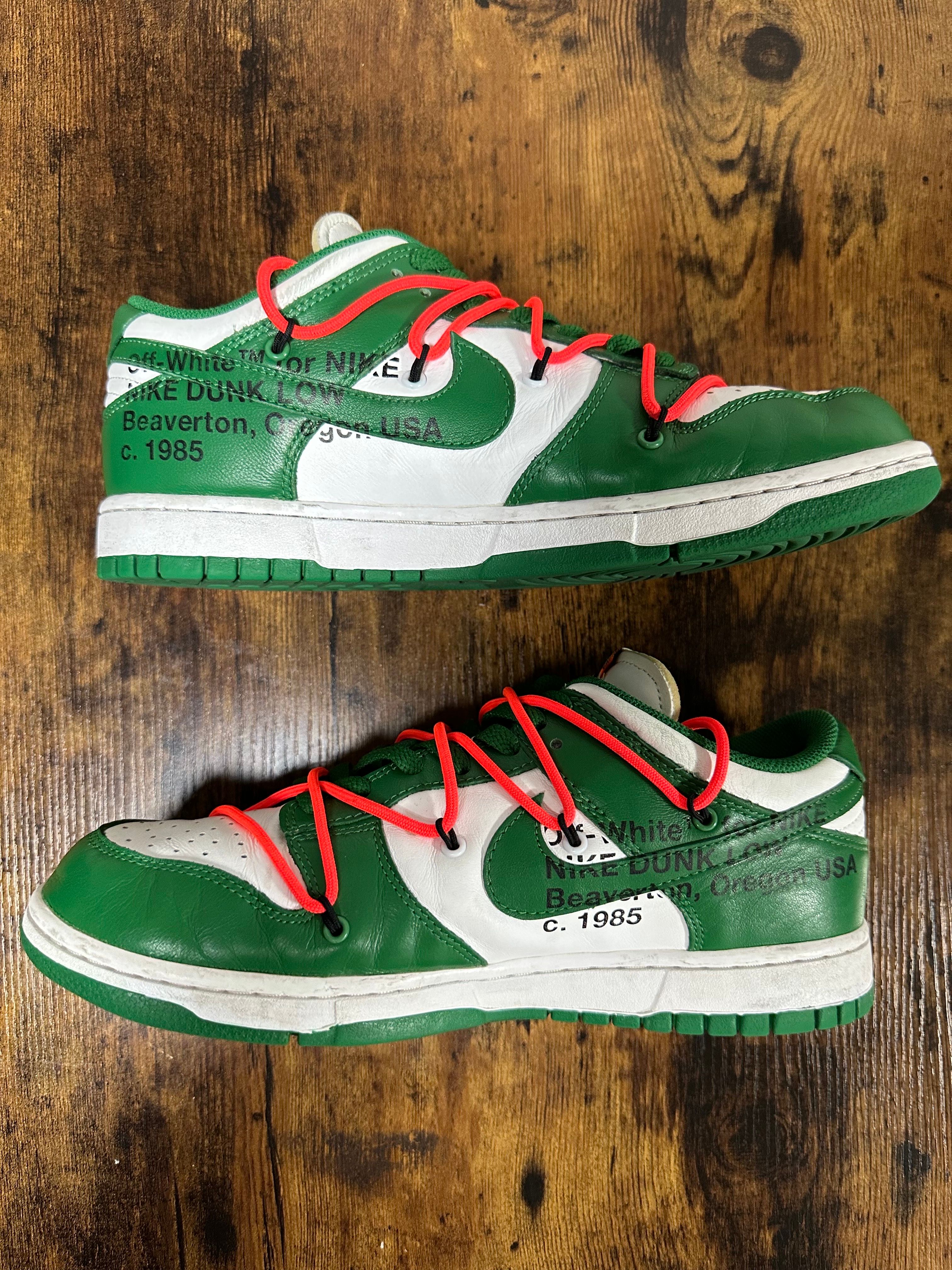 Off-White × Nike Dunk Low "White/Pine Green"