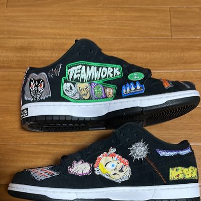 Neck face × Nike SB Dunk Low "Black/White/Multi Color"