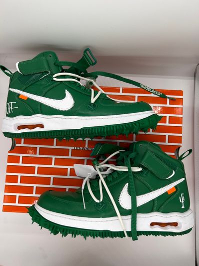 Off-White × Nike Air Force 1 Mid SP LTHR "Pine Green"