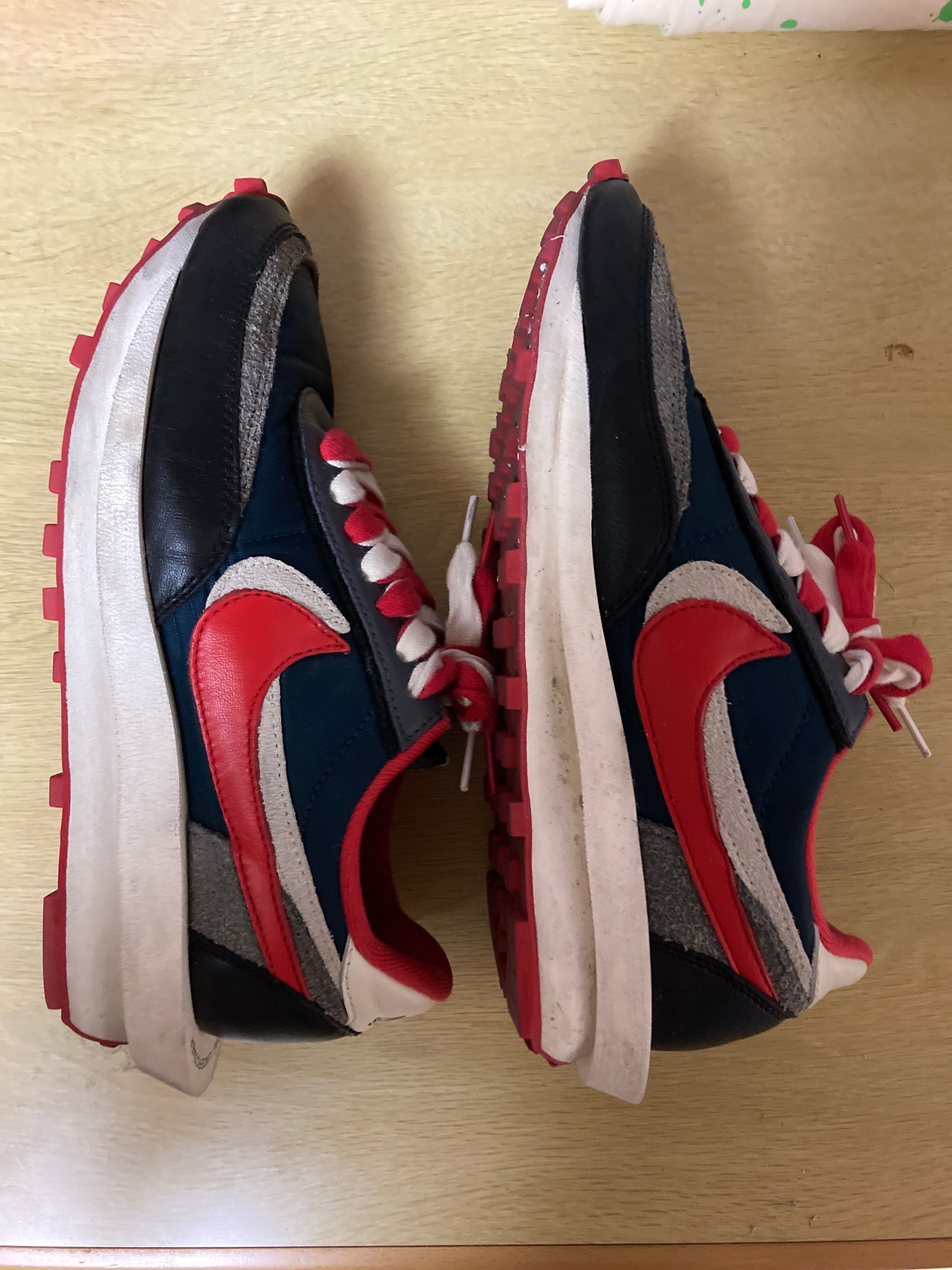 UNDERCOVER × sacai × Nike LD Waffle "Midnight Spruce/Pale Ivory-Dark Grey-University Red"
