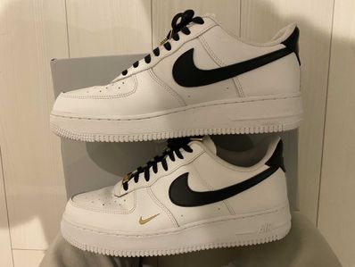 Nike Women's Air Force 1 Low 07 Essential "White/Black/Gold Mini Swoosh"