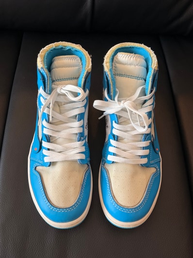 Off-White × Nike Air Jordan 1 High UNC "White/Dark Powder Blue"