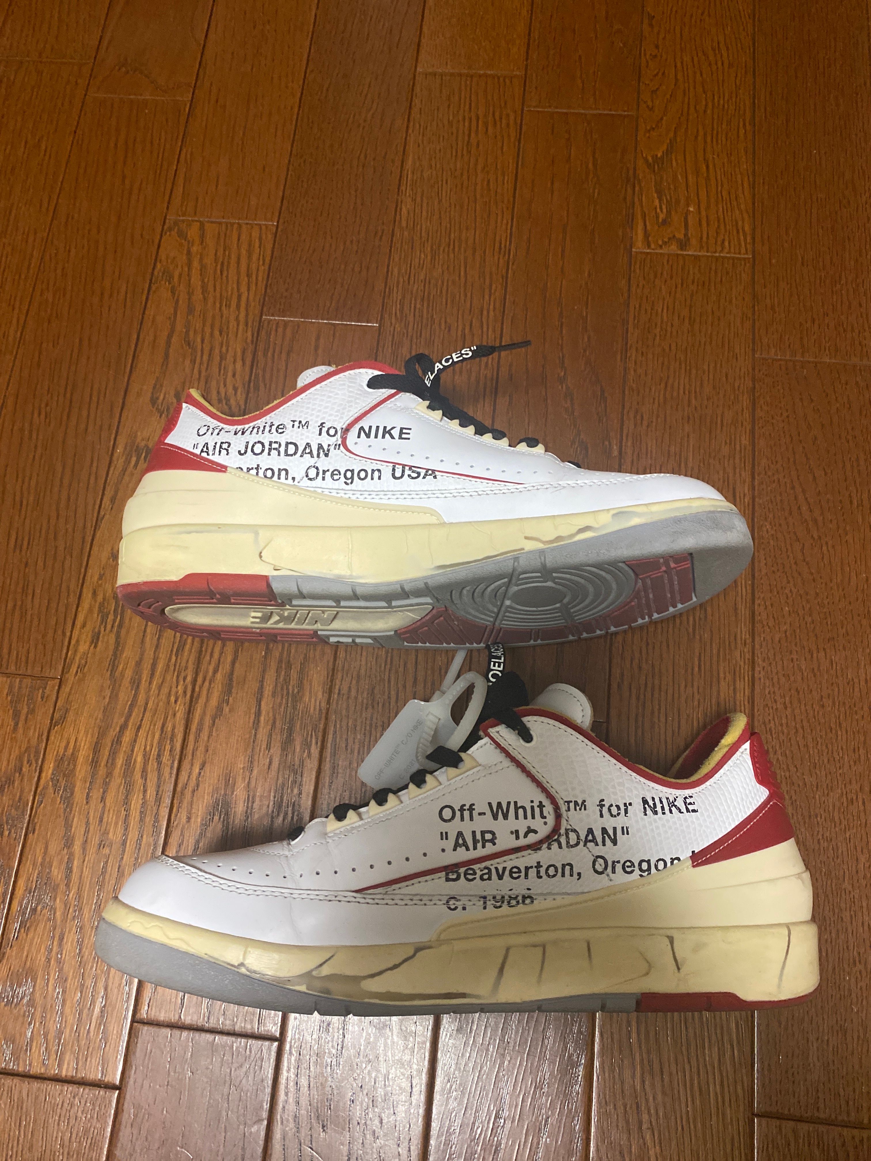 Off-White × Nike Air Jordan 2 Low "White and Varsity Red"