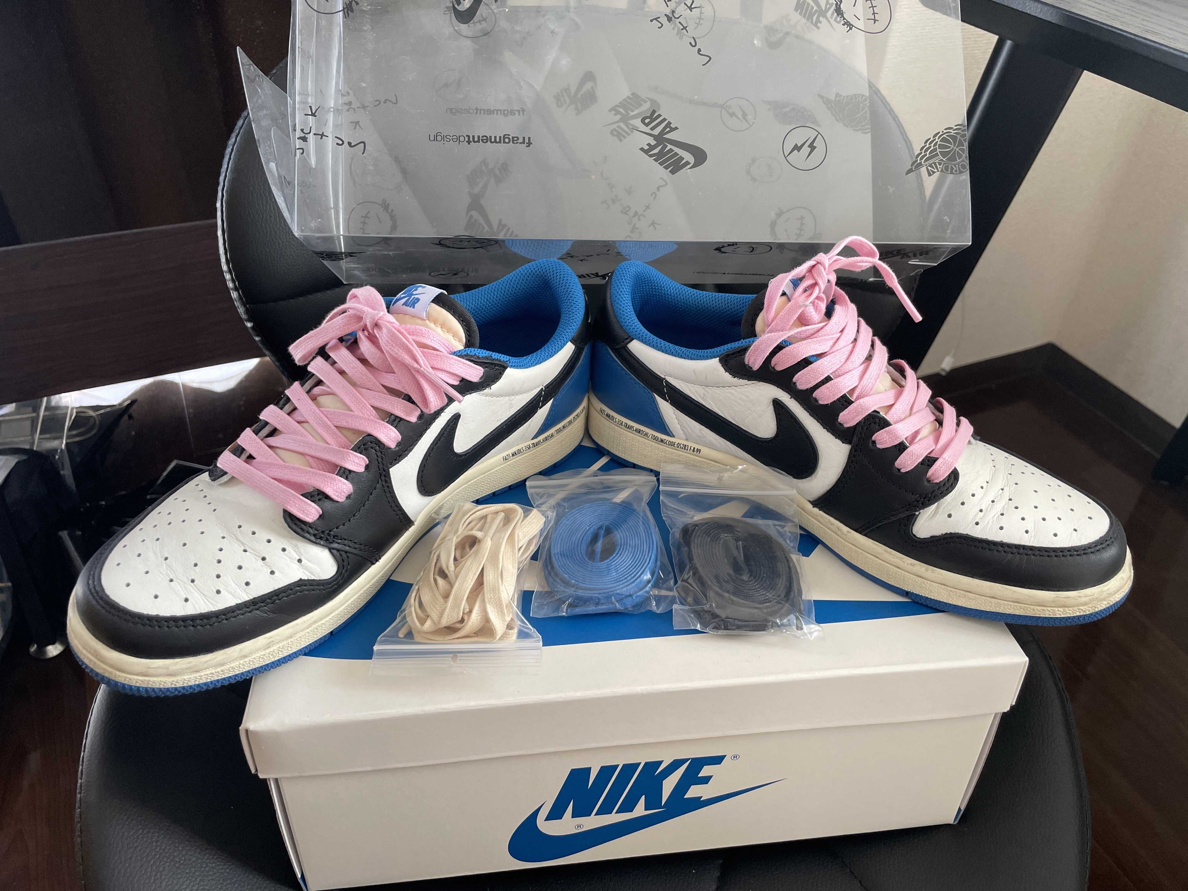 Travis Scott × fragment design × Nike Air Jordan 1 Low OG SP "Military Blue"