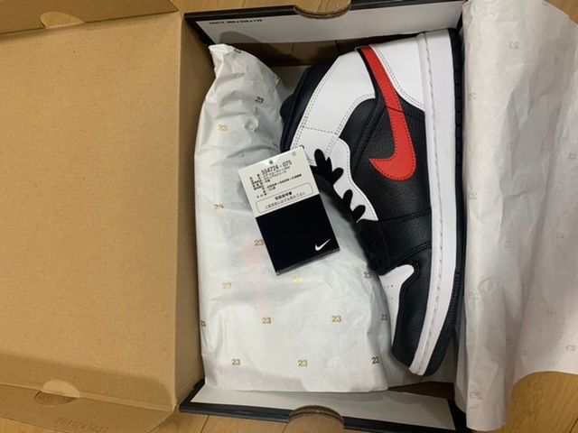 NIKE AIR JORDAN 1 MID "BLACK/CHILE RED/WHITE"