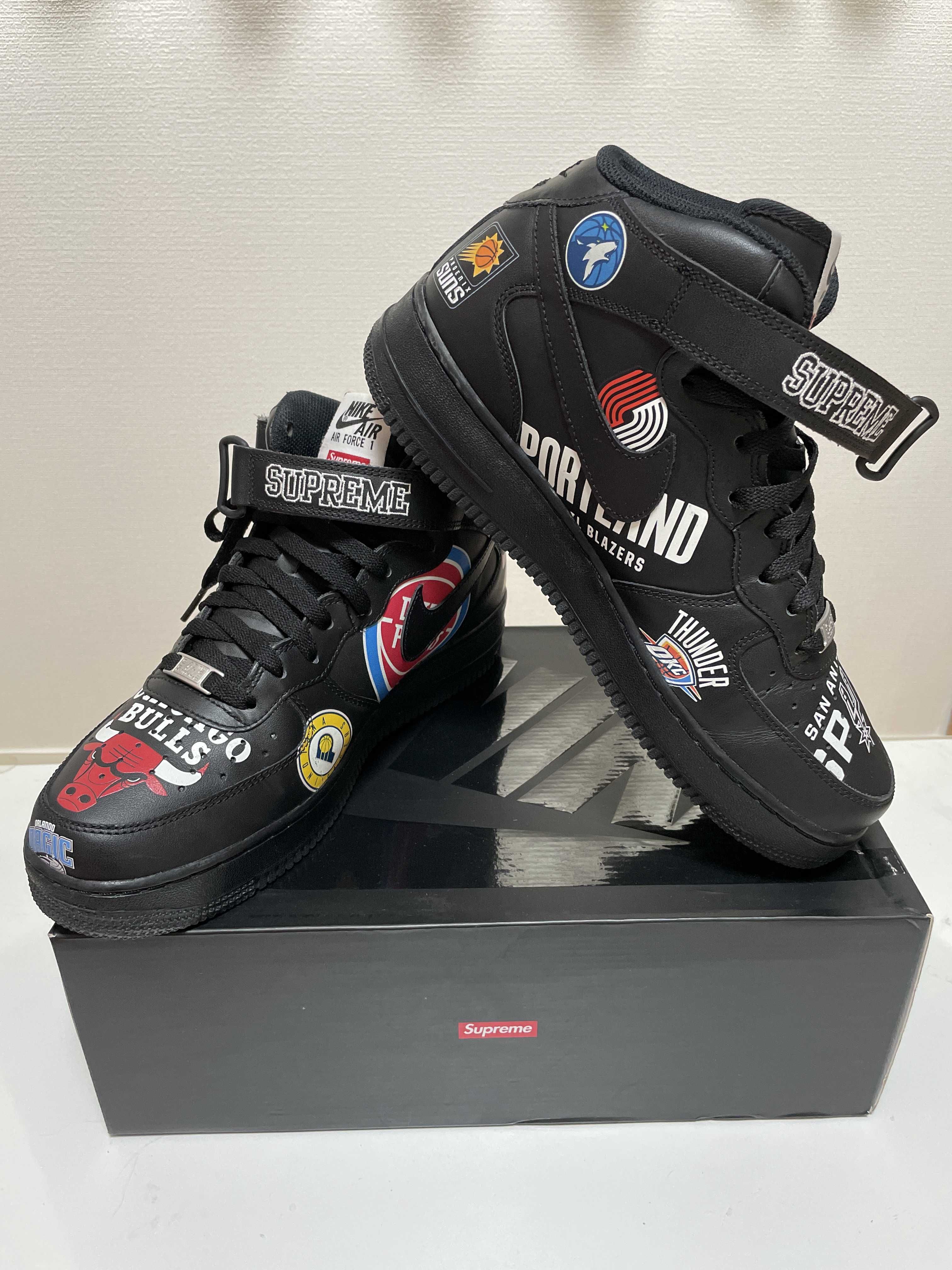 Supreme × NBA × Nike Air Force 1 Mid '07 "Black"