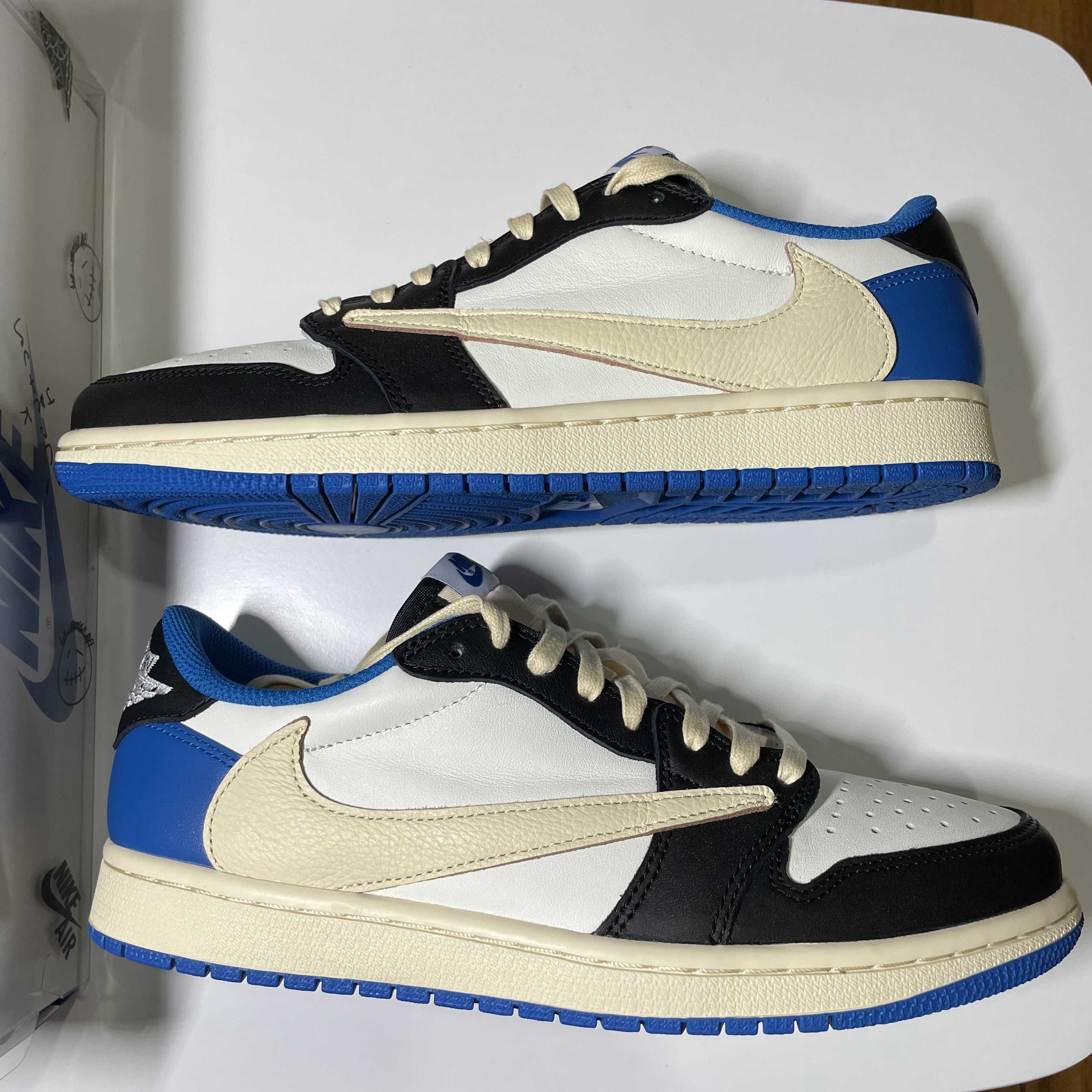 Travis Scott × fragment design × Nike Air Jordan 1 Low OG SP "Military Blue"