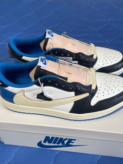 Travis Scott × fragment design × Nike Air Jordan 1 Low OG SP "Military Blue"