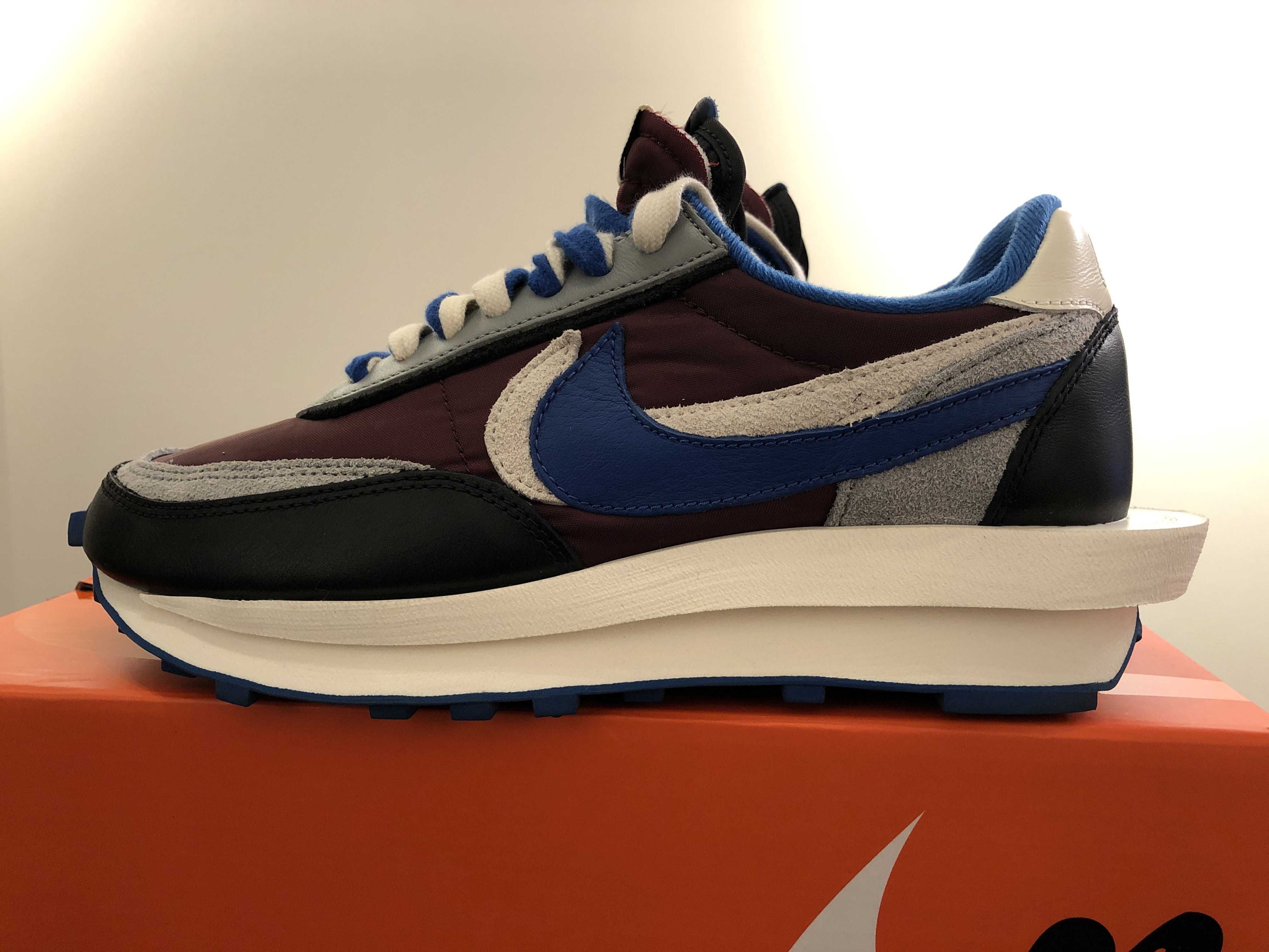 UNDERCOVER × sacai × Nike LD Waffle "Night Maroon/Pale Ivory-Ground Grey-Team Royal"