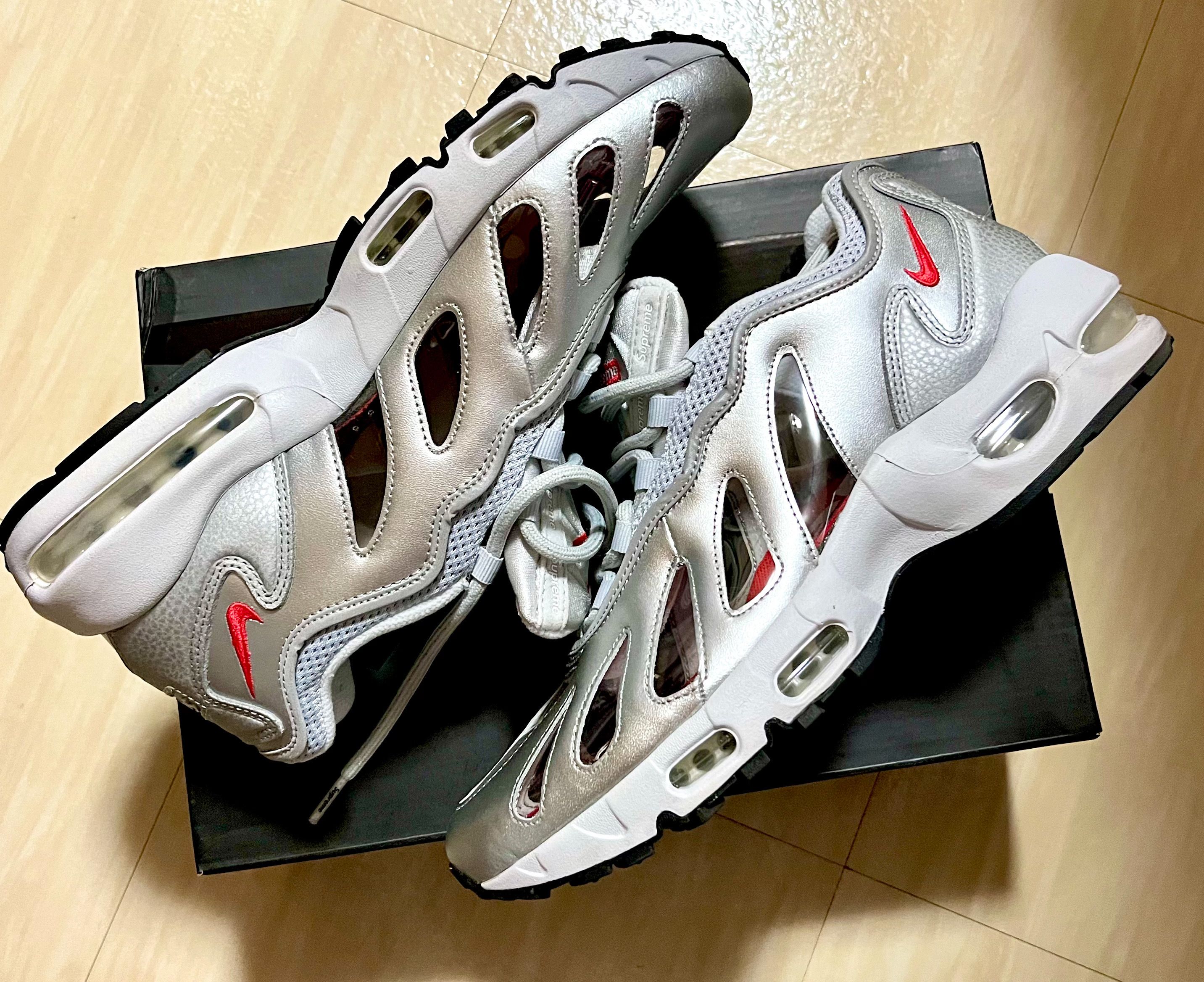 シュプリーム × ナイキ エアマックス96 "メタリックシルバー/スピードレッド/クリア"