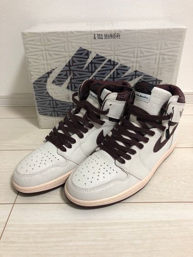 A Ma Maniere × Nike Air Jordan 1 Retro High OG "Sail and Burgundy"