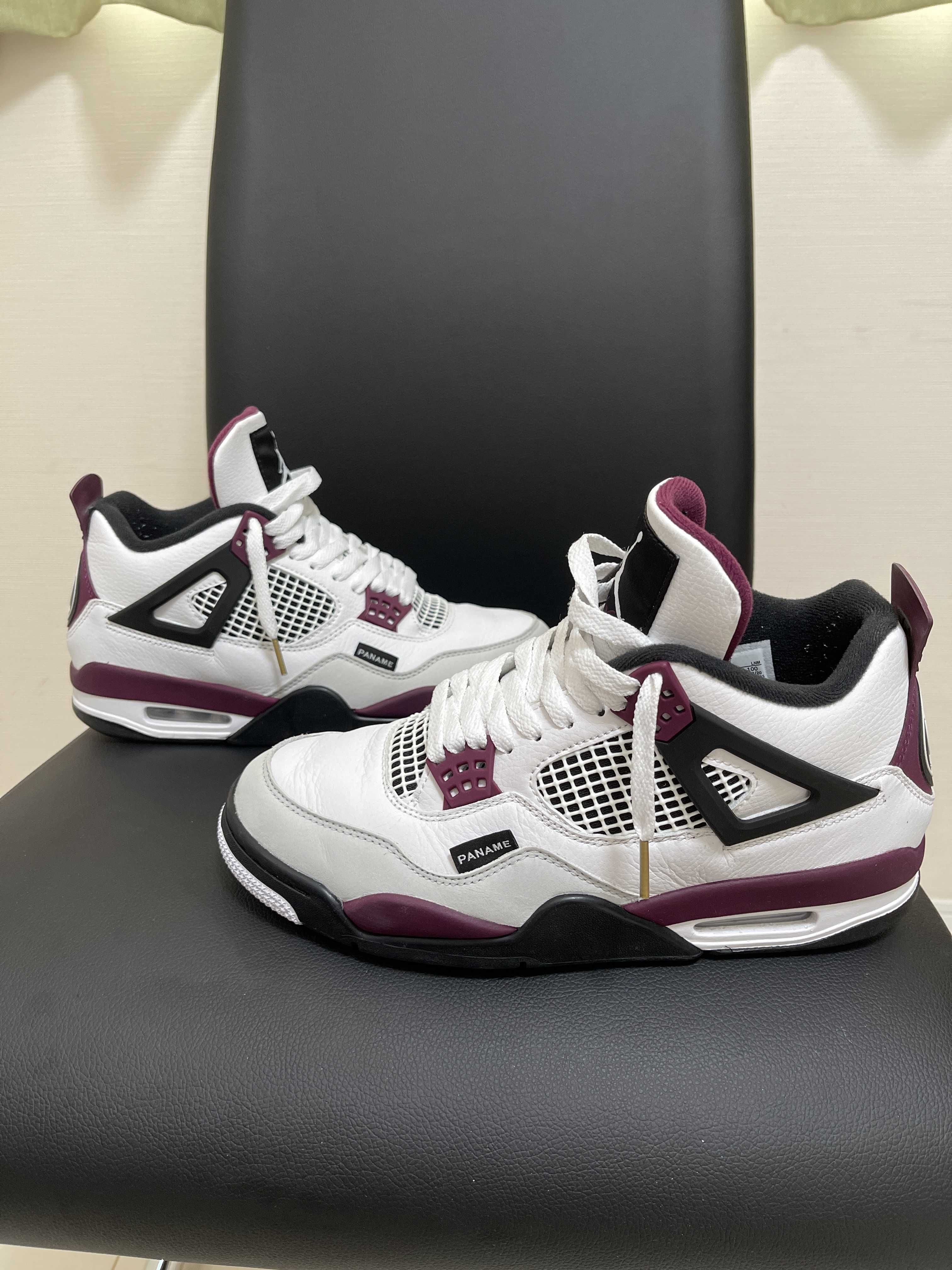 Paris Saint Germain ×Nike Air Jordan 4 Retro "White/Bordeaux/Neutral Gray"