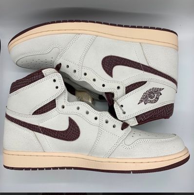 A Ma Maniere × Nike Air Jordan 1 Retro High OG "Sail and Burgundy"