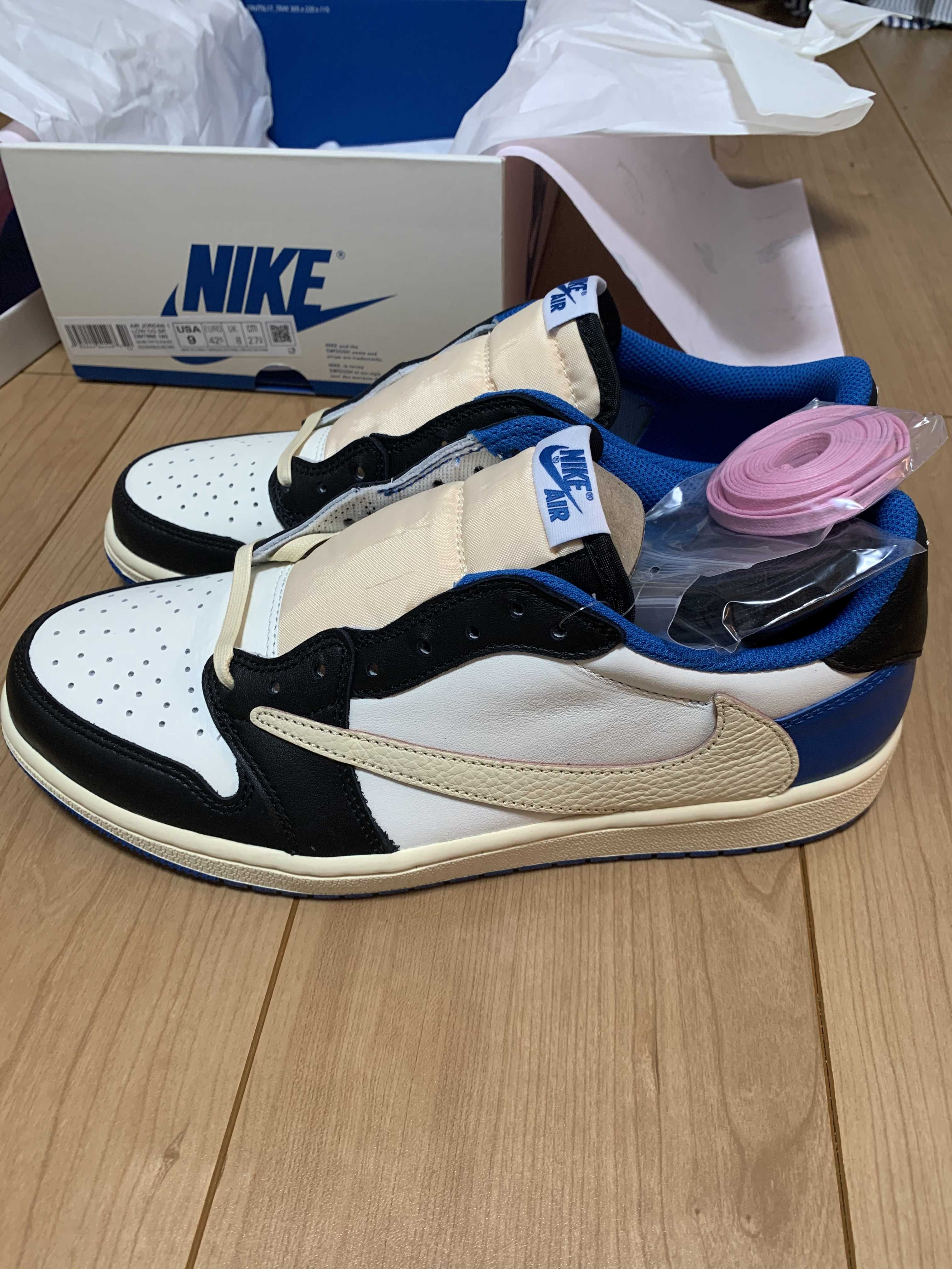Travis Scott × fragment design × Nike Air Jordan 1 Low OG SP "Military Blue"