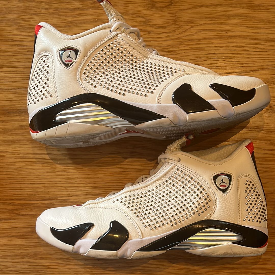 Supreme × Nike Air Jordan 14 Retro "White/University Red"