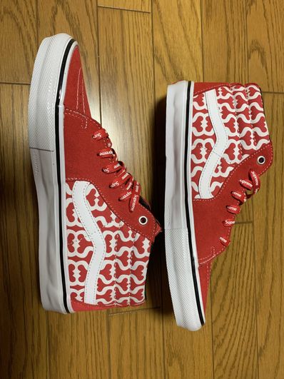 Supreme × Vans Monogram S Logo Skate Grosso Mid "Red"