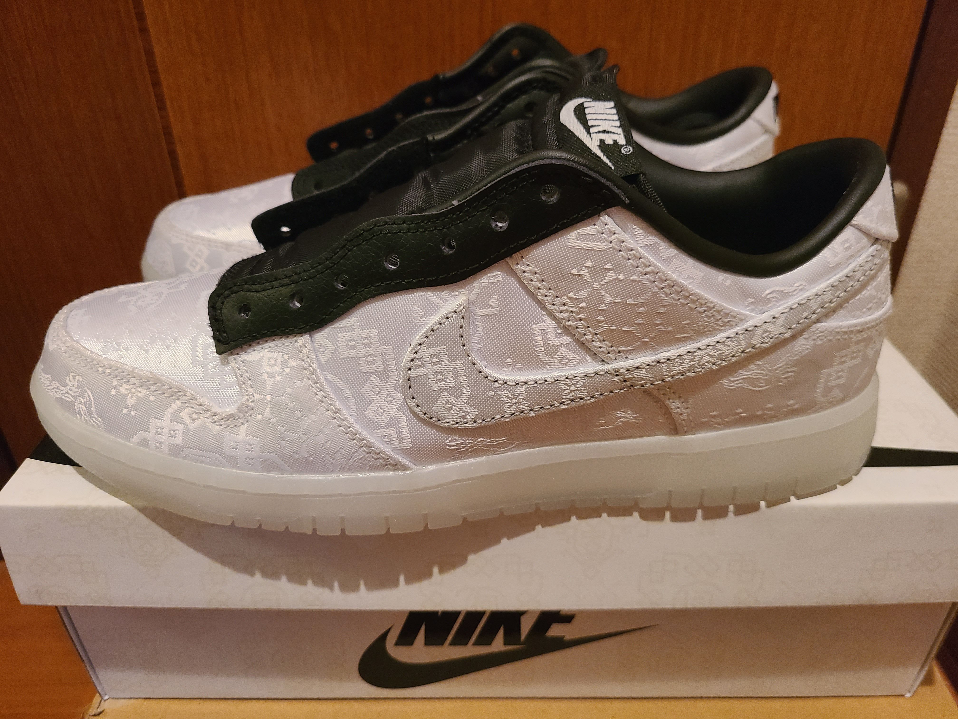 CLOT × Fragment × Nike Dunk Low "Black and White"