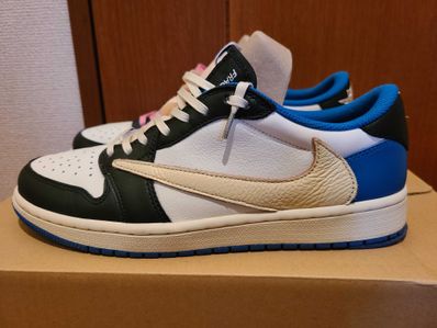 Travis Scott × fragment design × Nike Air Jordan 1 Low OG SP "Military Blue"