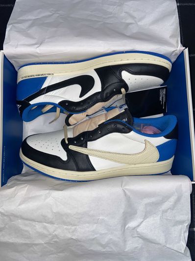 Travis Scott × fragment design × Nike Air Jordan 1 Low OG SP "Military Blue"