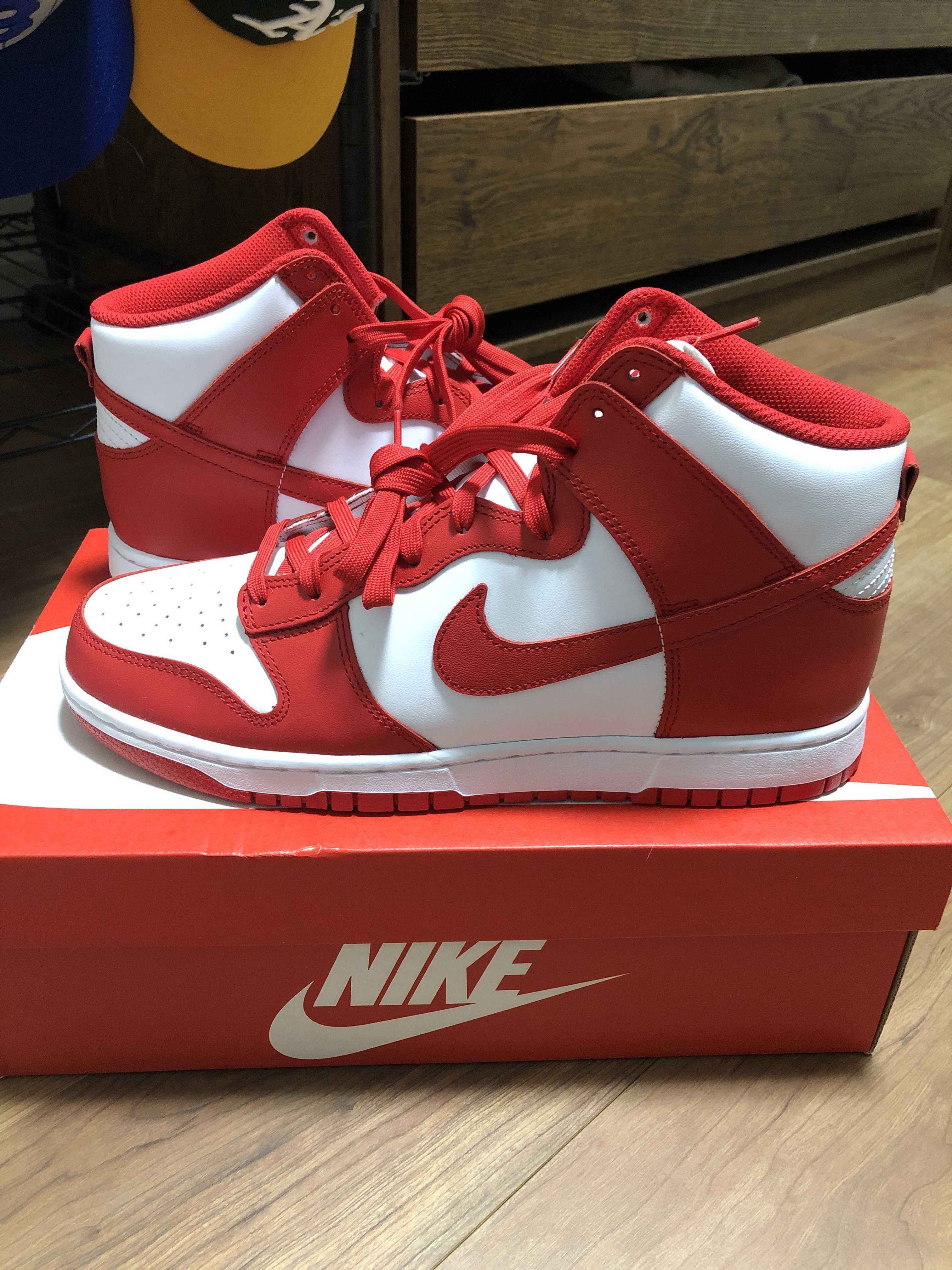 Nike Dunk High "Championship White and Red"