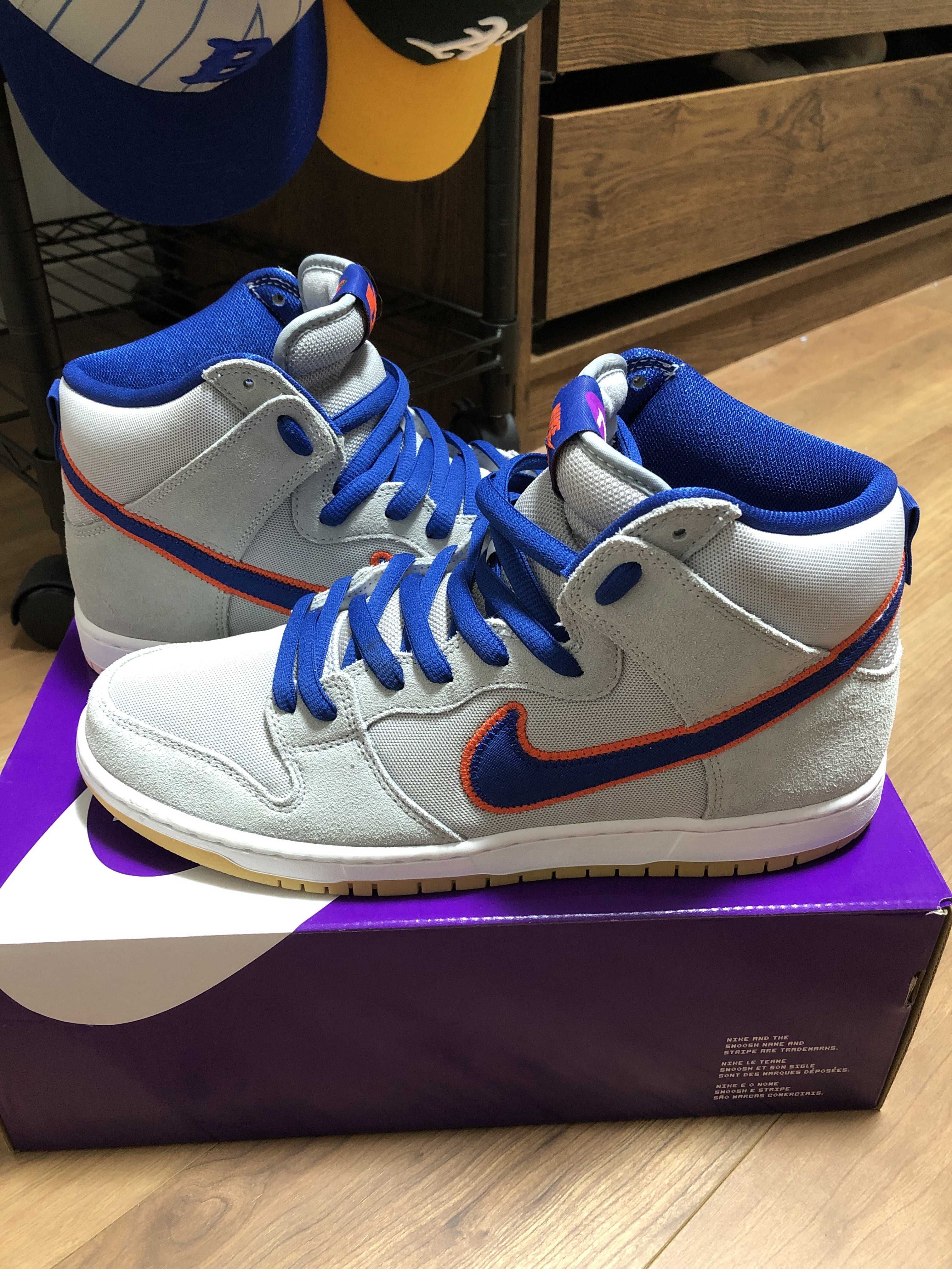 Nike SB Dunk High "Rush Blue and Team Orange/New York Mets" 