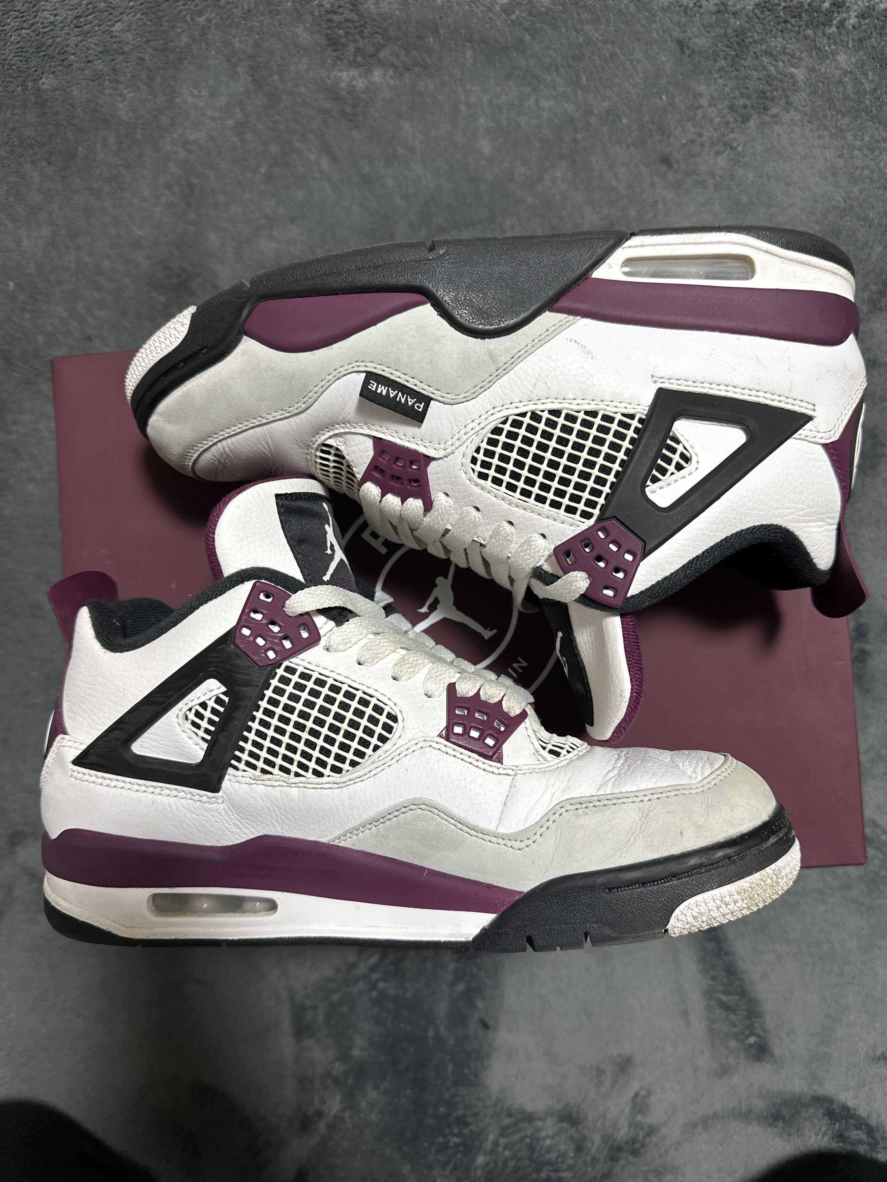 Paris Saint Germain ×Nike Air Jordan 4 Retro "White/Bordeaux/Neutral Gray"