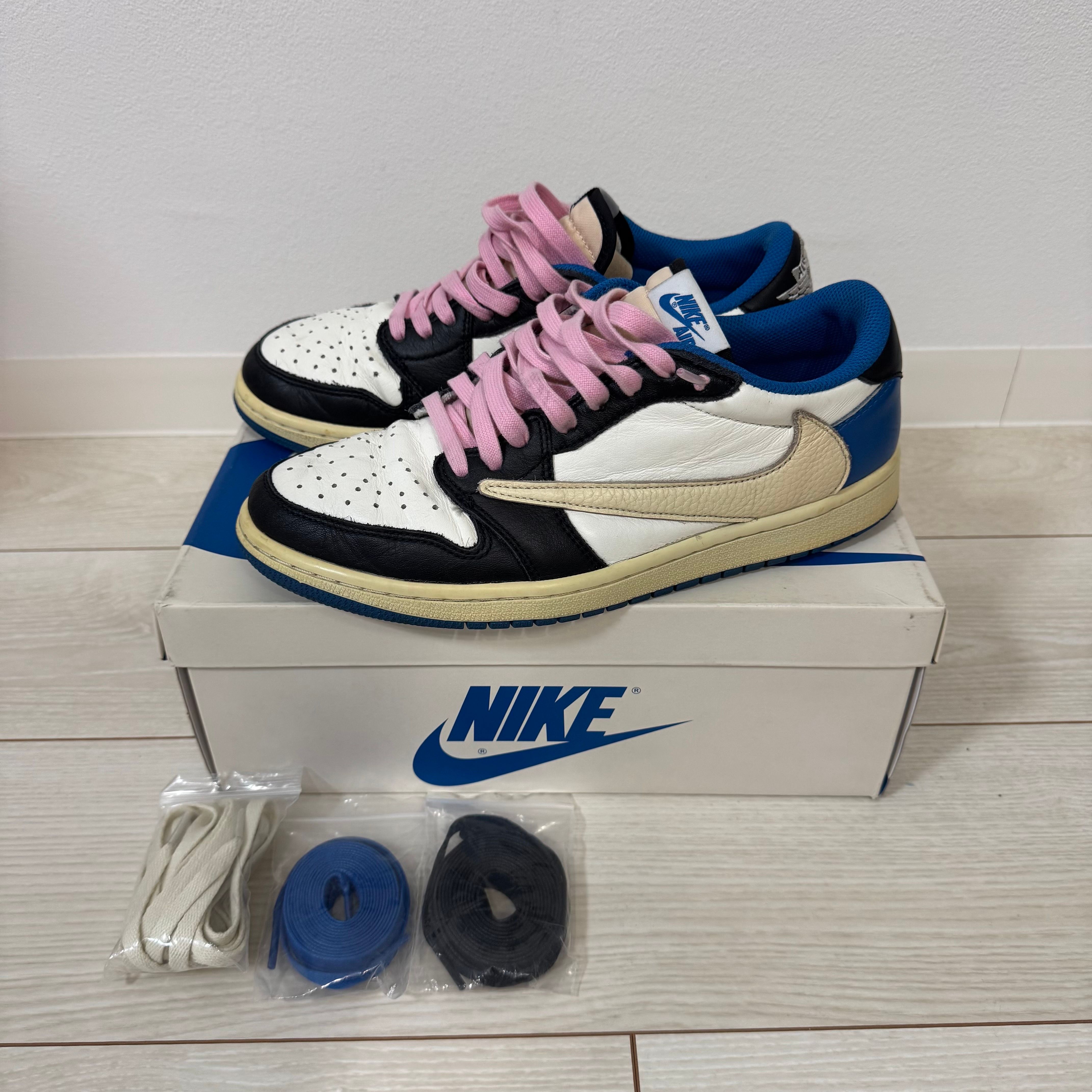 Travis Scott × fragment design × Nike Air Jordan 1 Low OG SP "Military Blue"