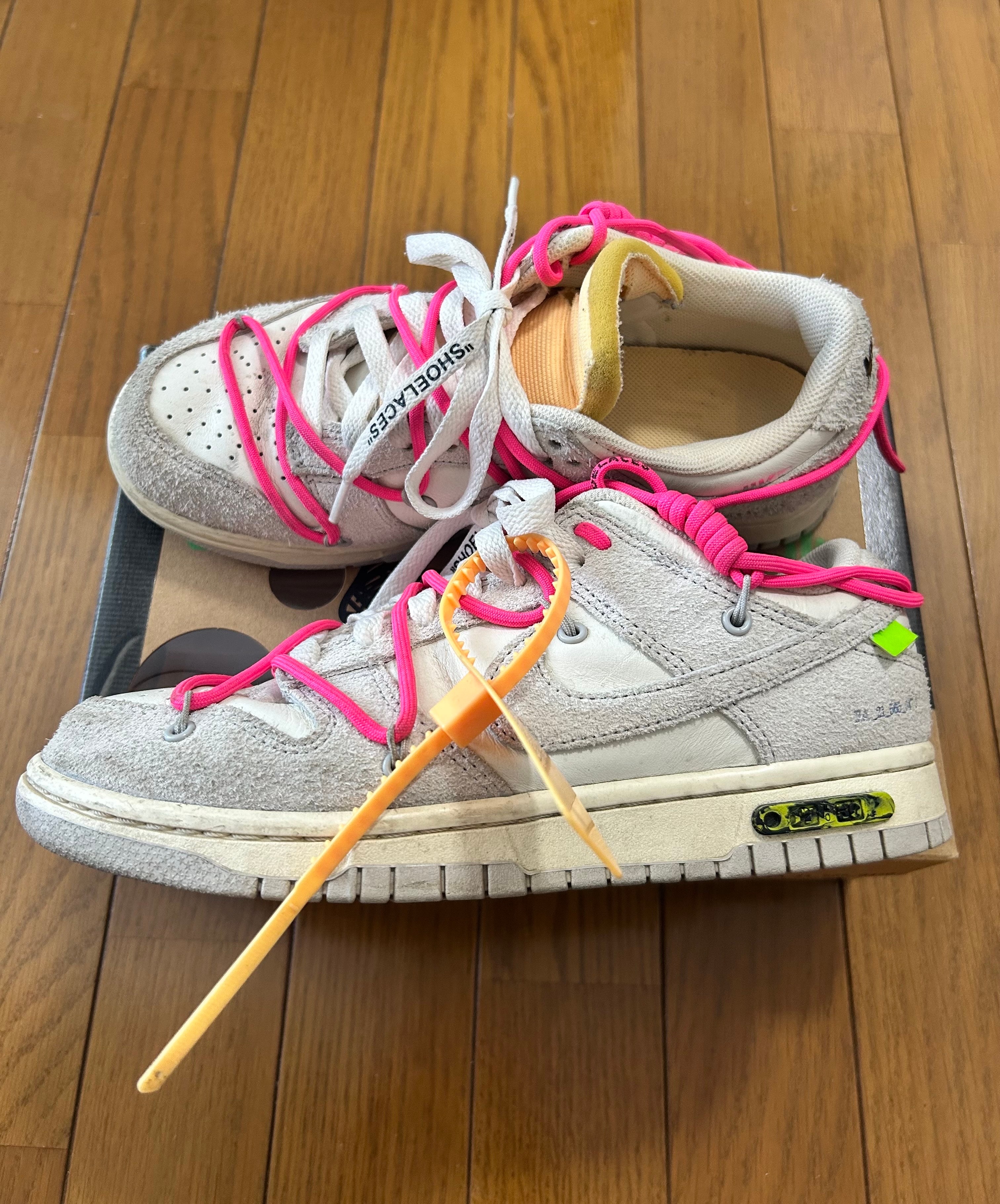 Off-White × Nike Dunk Low "Sail/Neutral Gray/Hyper Pink"