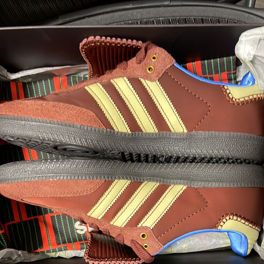 Wales Bonner × adidas Samba Nylon Low "Fox Brown/Sandy Beige/Lucky Blue"