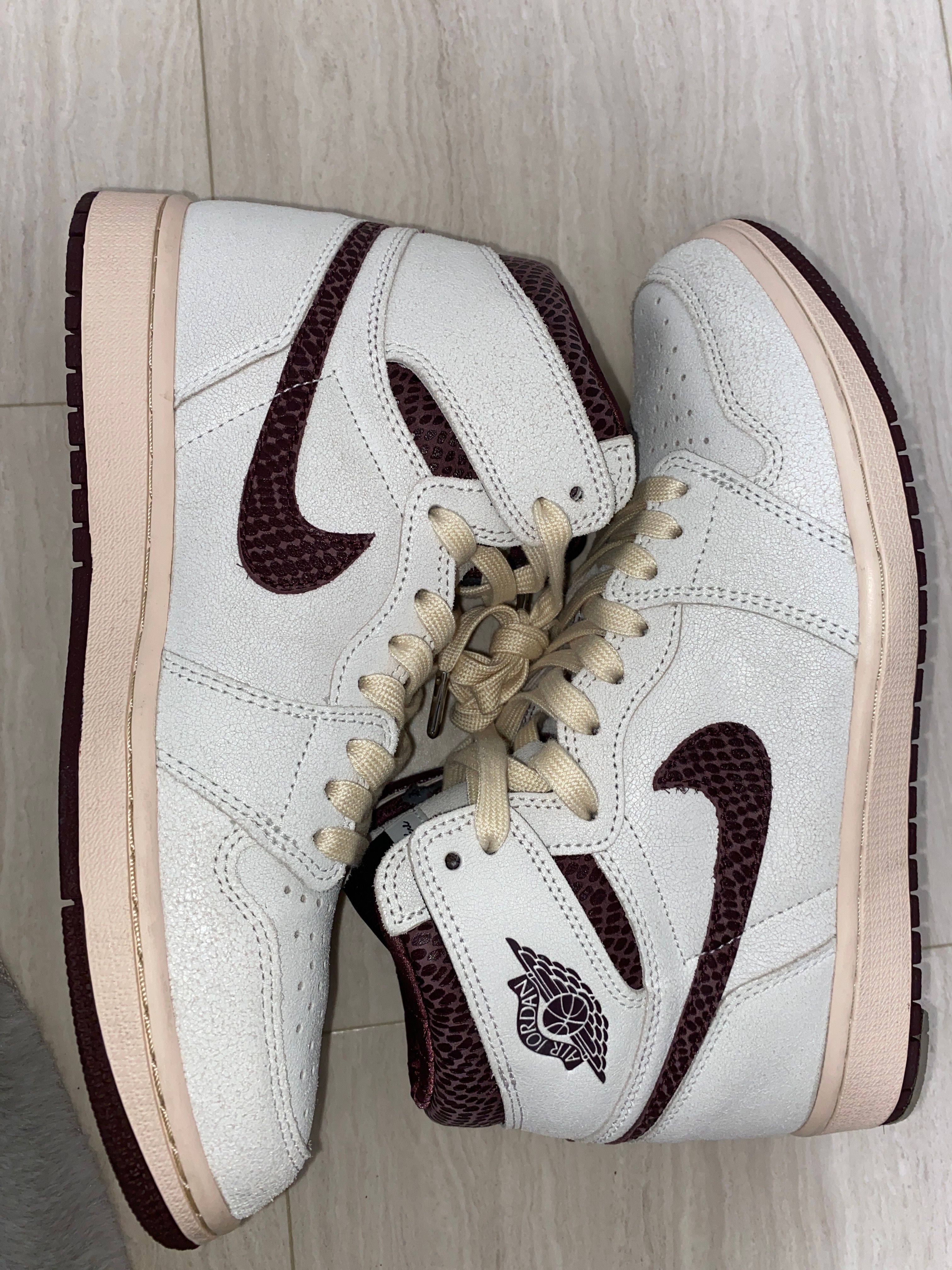 A Ma Maniere × Nike Air Jordan 1 Retro High OG "Sail and Burgundy"