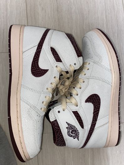 A Ma Maniere × Nike Air Jordan 1 Retro High OG "Sail and Burgundy"