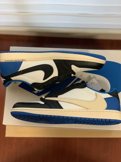 Travis Scott × fragment design × Nike Air Jordan 1 Low OG SP "Military Blue"