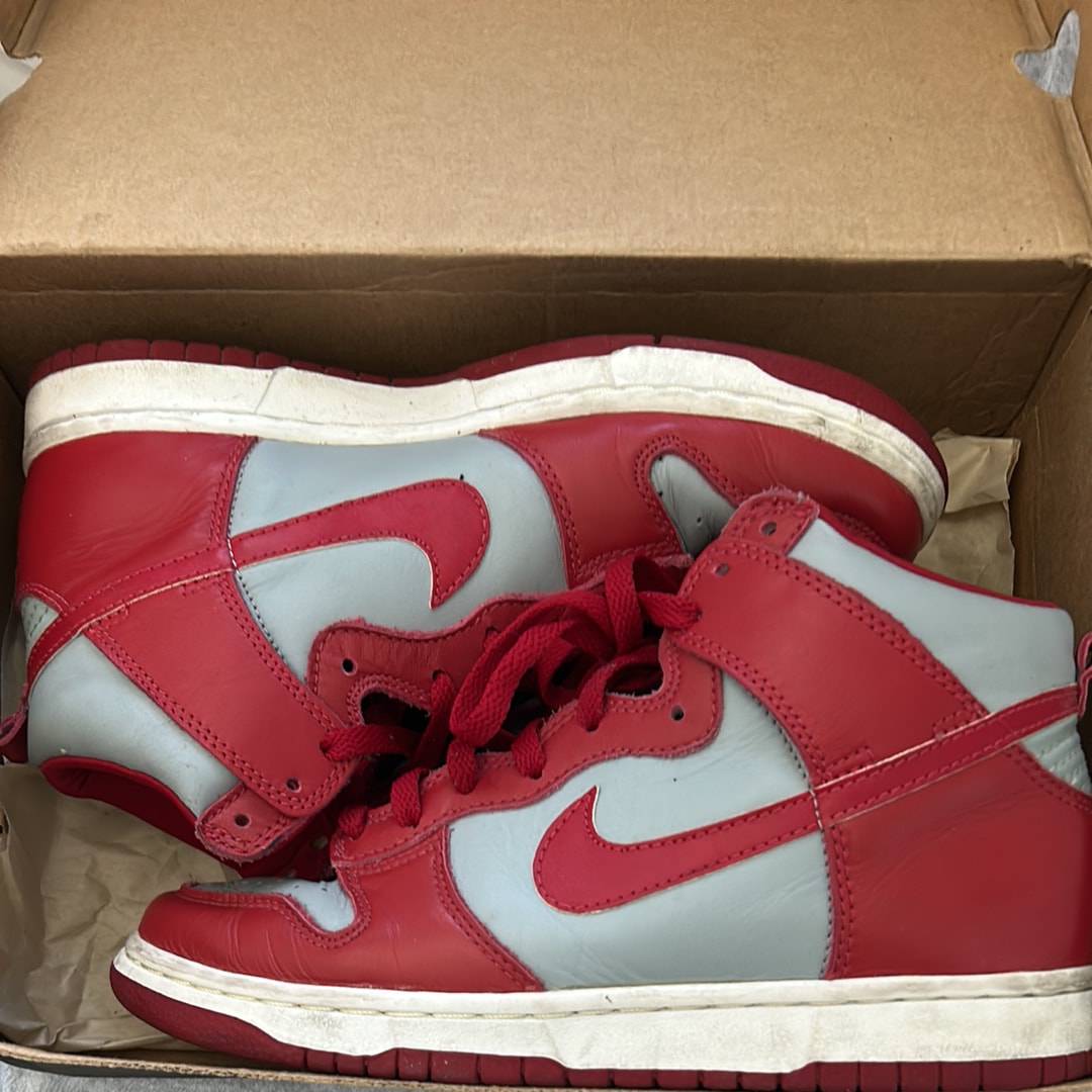 Nike Dunk High LE "Silver/Varsity Red"