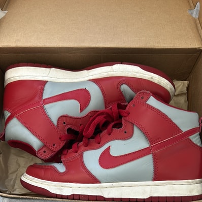 Nike Dunk High LE "Silver/Varsity Red"
