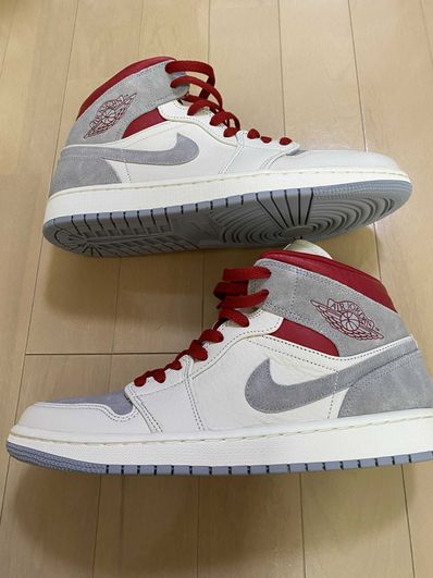 SNS×NIKE AIR JORDAN 1 MID "GREY/RED"