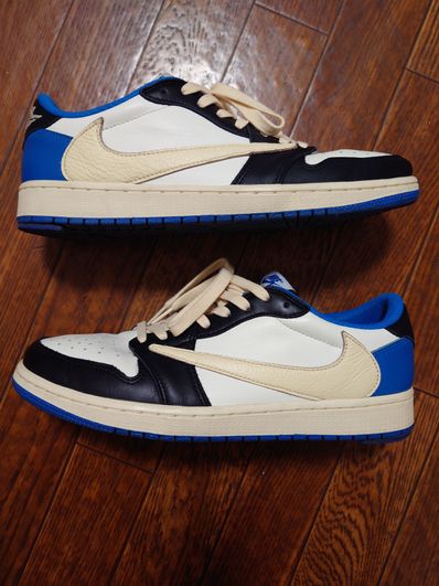 Travis Scott × fragment design × Nike Air Jordan 1 Low OG SP "Military Blue"