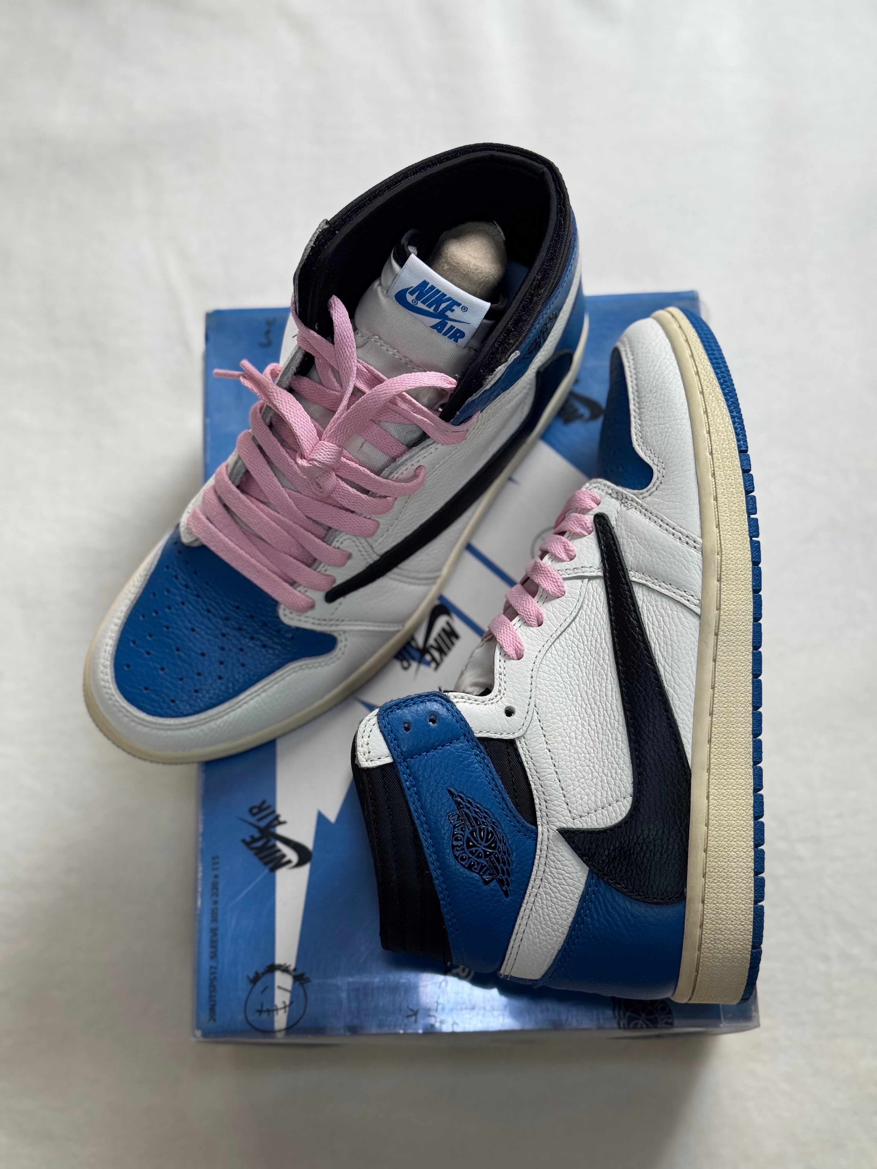 Travis Scott × fragment design × Nike Air Jordan 1 Retro High OG SP "Military Blue"