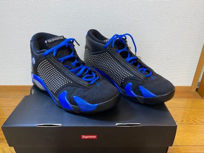 Supreme × Nike Air Jordan 14 Retro "Black/Varsity Royal/Chrome"
