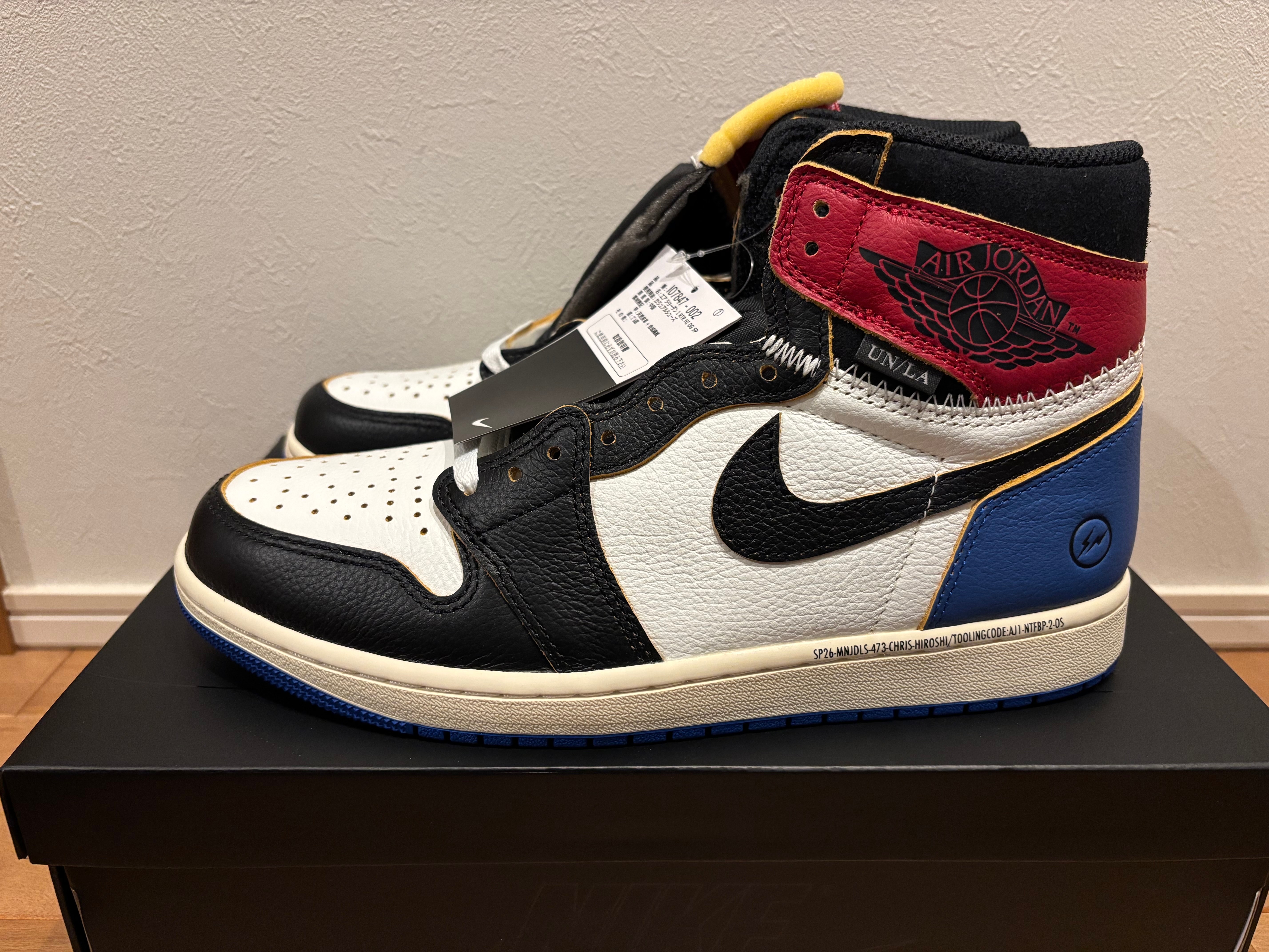 fragment design × UNION × Nike Air Jordan 1 High OG "Black/Varsity Red"