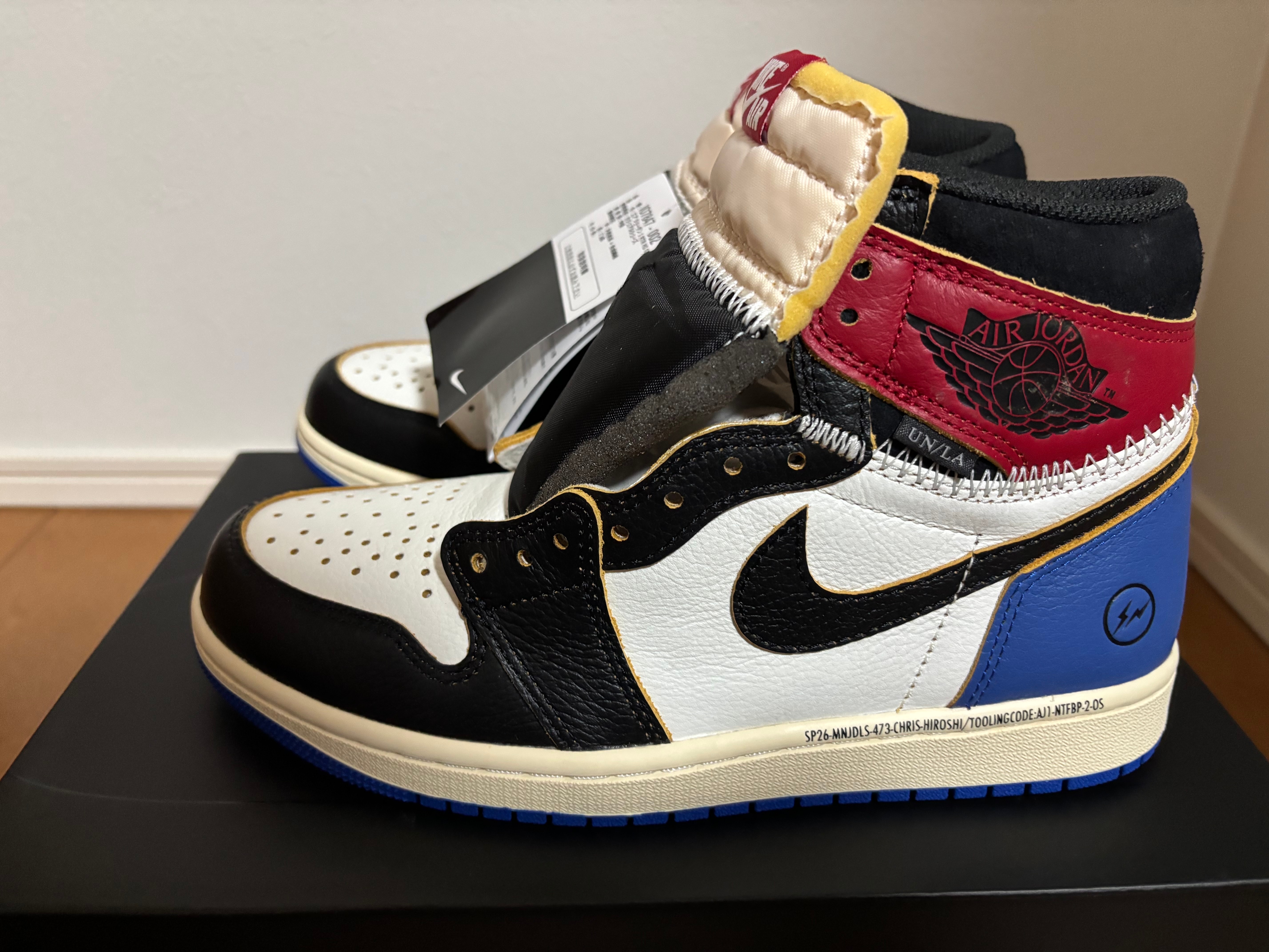 fragment design × UNION × Nike Air Jordan 1 High OG "Black/Varsity Red"