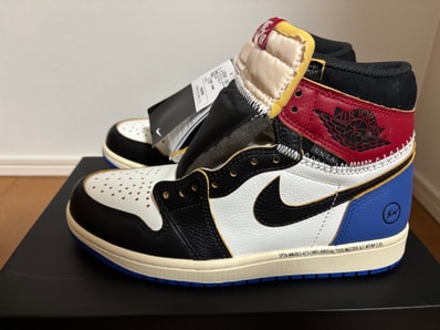 fragment design × UNION × Nike Air Jordan 1 High OG "Black/Varsity Red"