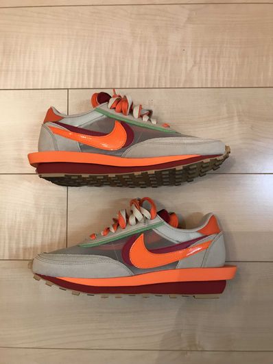 CLOT × Sacai × Nike LD Waffle "Orange Blaze"