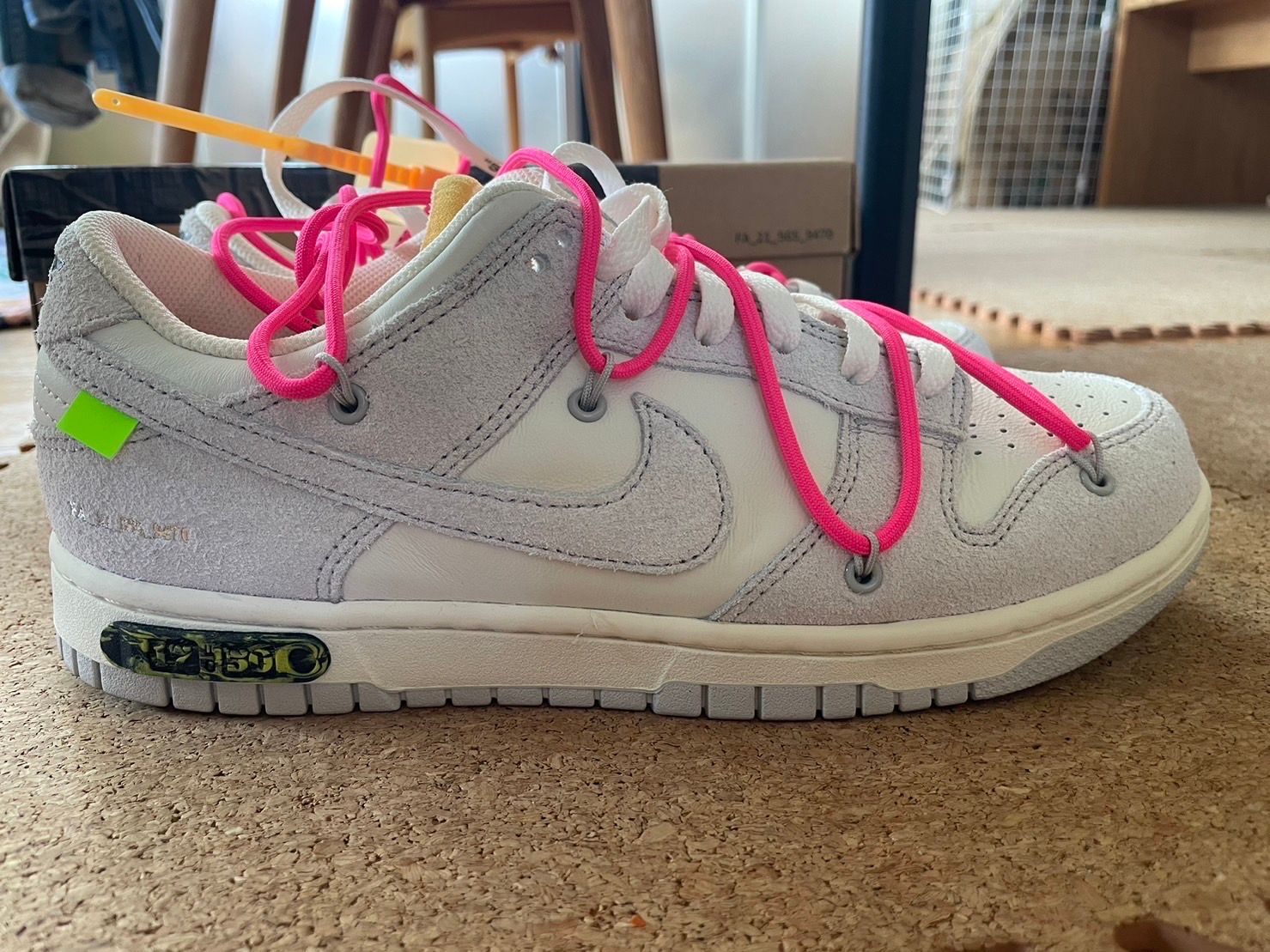 Off-White × Nike Dunk Low "Sail/Neutral Gray/Hyper Pink"