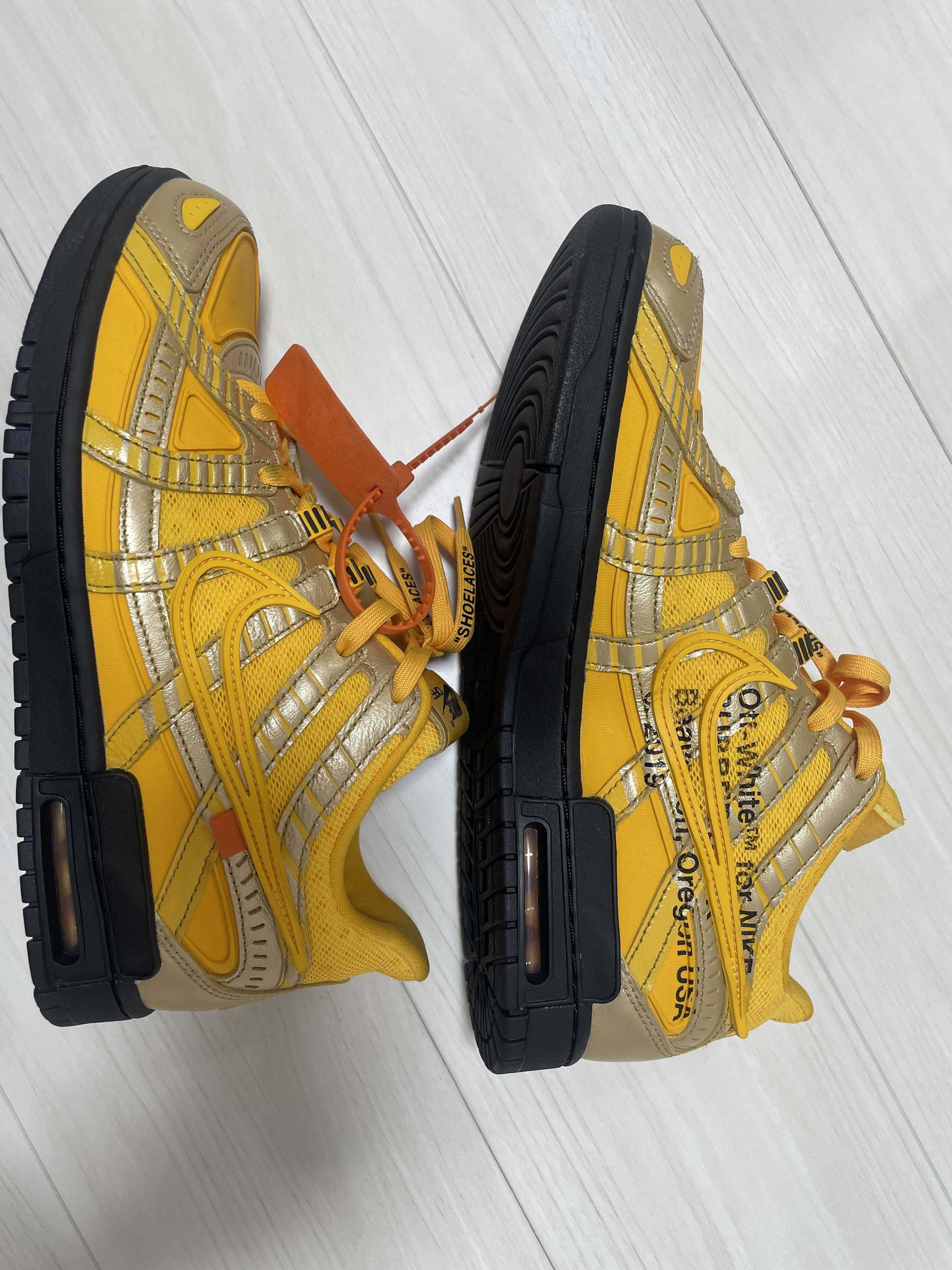 Off-White × Nike Air Rubber Dunk "University Gold"