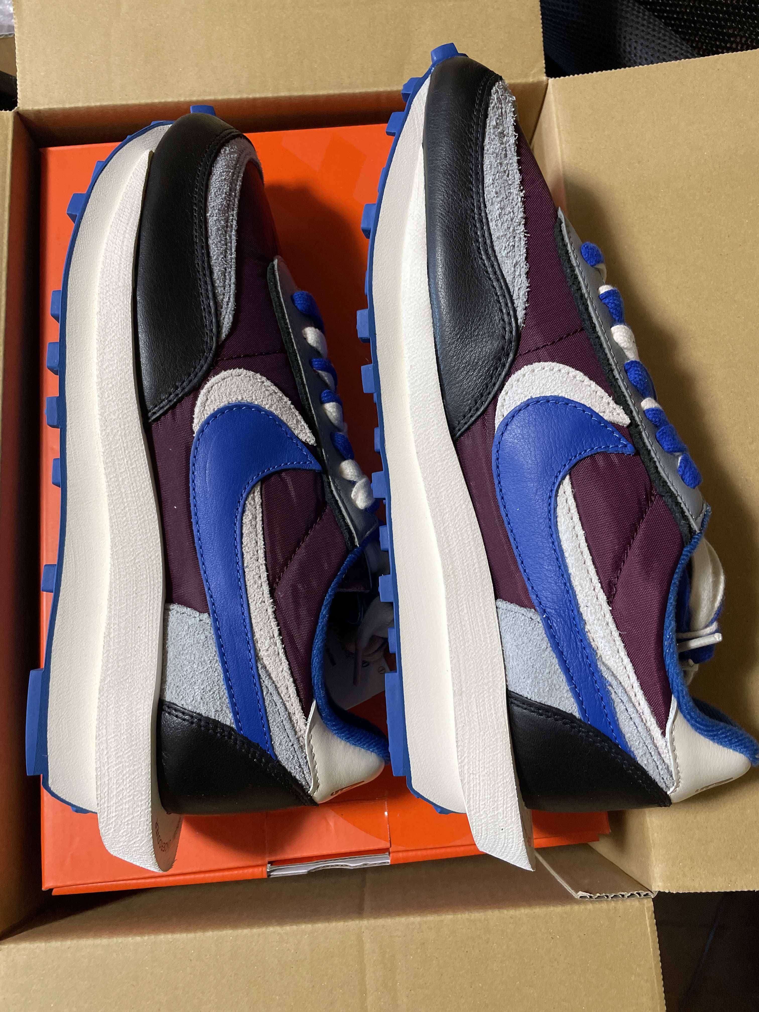 UNDERCOVER × sacai × Nike LD Waffle "Night Maroon/Pale Ivory-Ground Grey-Team Royal"