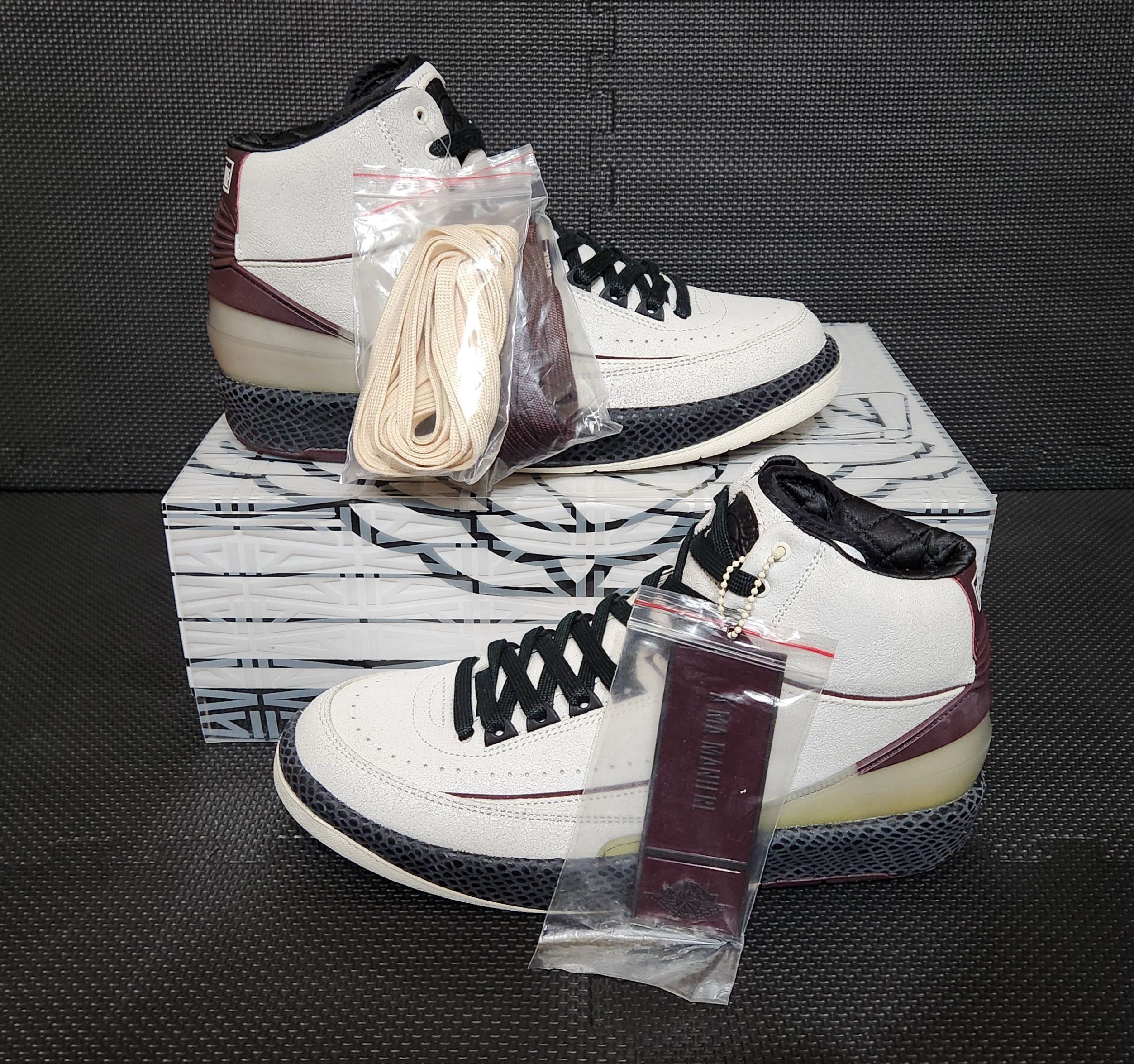 A Ma Maniere × Nike Air Jordan 2 "Airness/Sail and Burgundy"