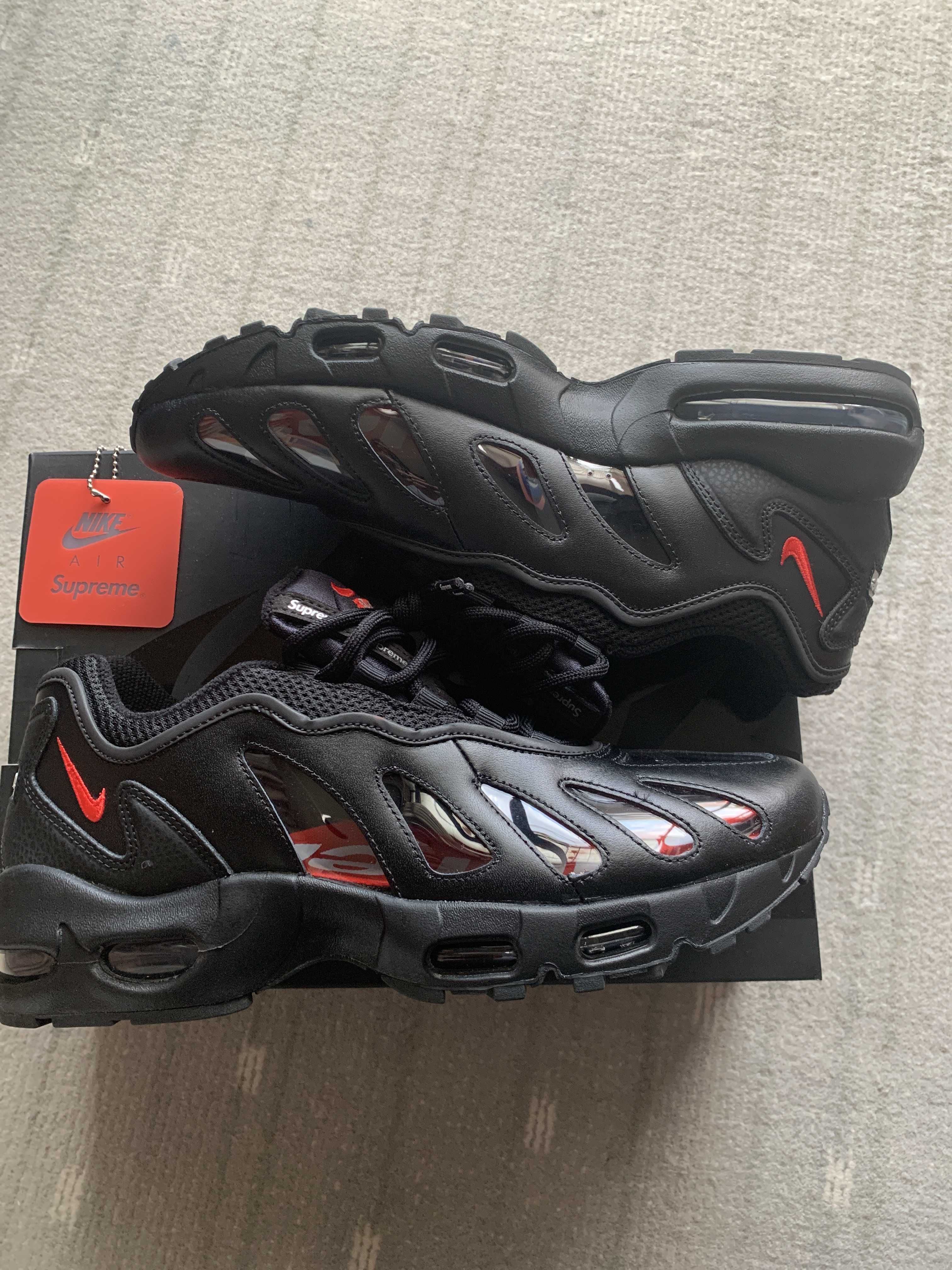 Supreme × Nike Air Max 96 "Black/Speed Red/Clear"