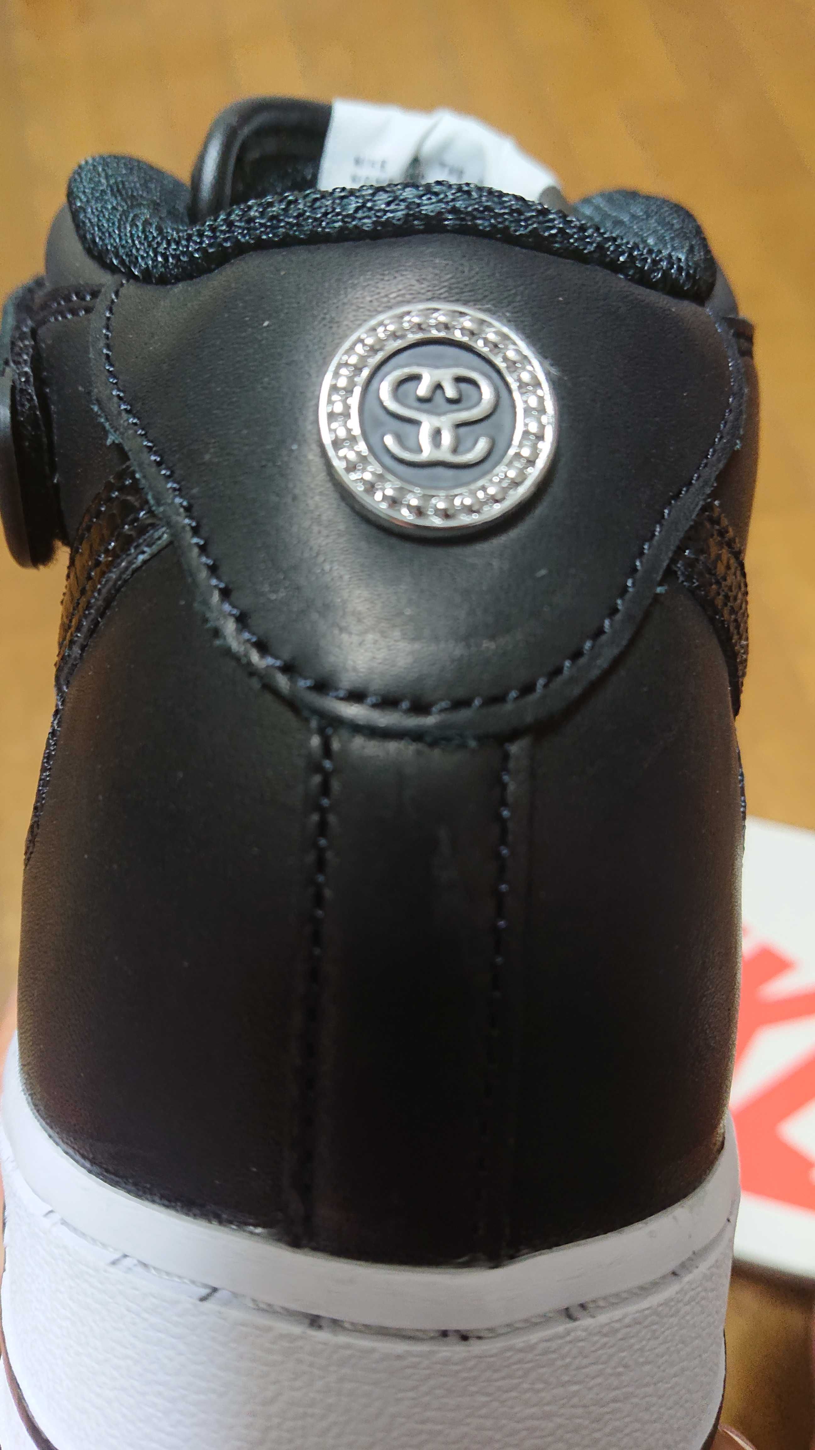 Stussy × Nike Air Force 1 Mid "Black/Black"